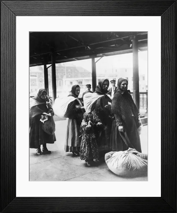 Framed Print : Immigrant Women Leaving Ellis Island Framed Print : Immigrant Women Leaving Ellis Island