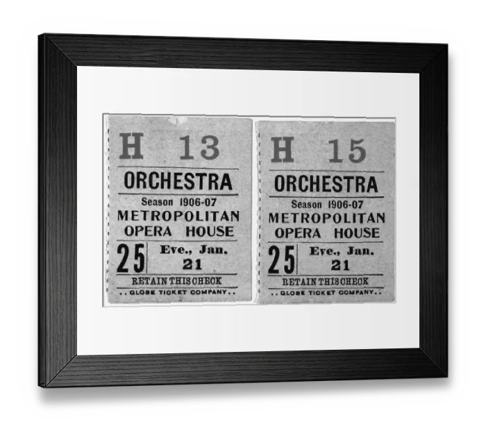 Framed Print : Ticket To The Metropolitan Opera House Framed Print : Ticket To The Metropolitan Opera House