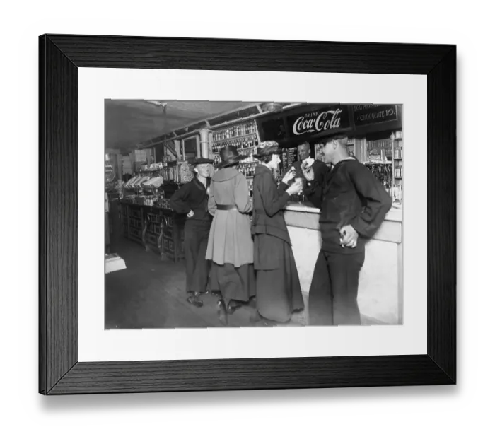 Framed Print : Two Sailors Drinking Coca Cola W / Dates Framed Print : Two Sailors Drinking Coca Cola W / Dates