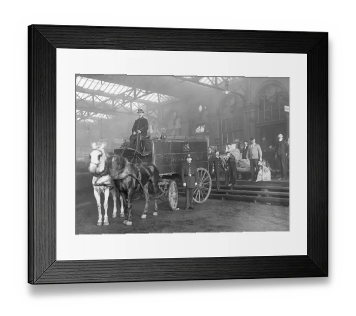 Framed Print : Horse And Coach Leaving To Deliver Mail Framed Print : Horse And Coach Leaving To Deliver Mail