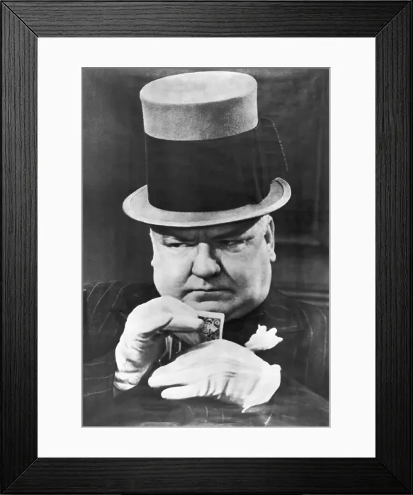 Framed Print : W.C. Fields in Typical Poker Face Pose