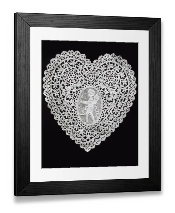 Framed Print : Lace Heart Doily Framed Print : Lace Heart Doily