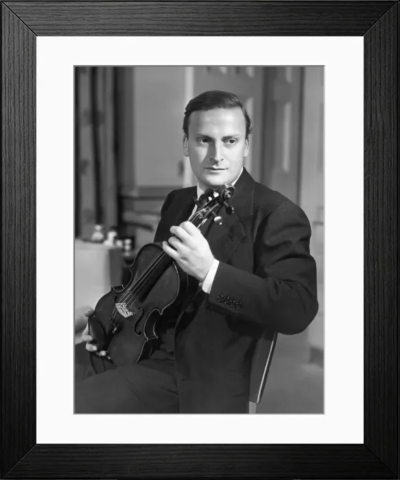 Framed Print : Yehudi Menuhin Seated with Violin