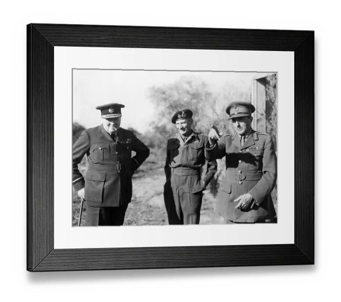 Framed Print : Churchill At Montgomery's Headquarters Framed Print : Churchill At Montgomery's Headquarters