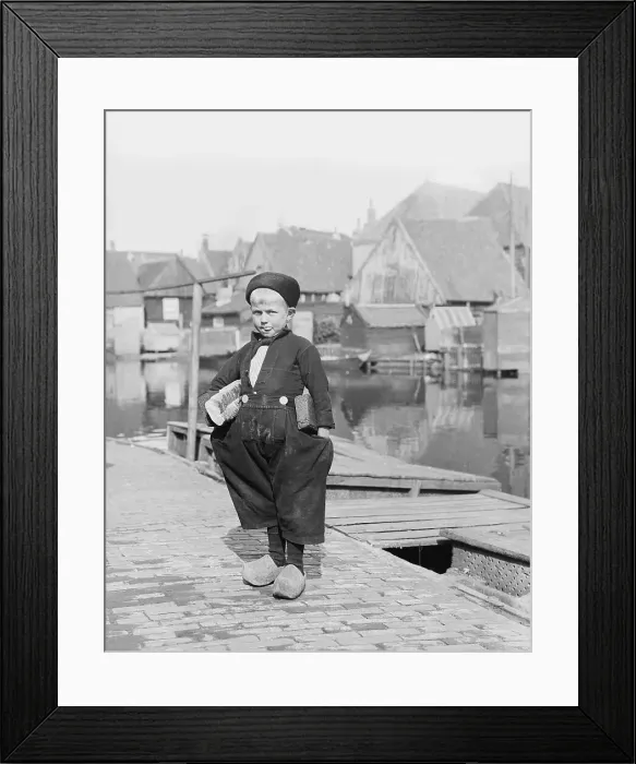 Framed Print : Dutch Boy In Large Traditional Outfit Framed Print : Dutch Boy In Large Traditional Outfit