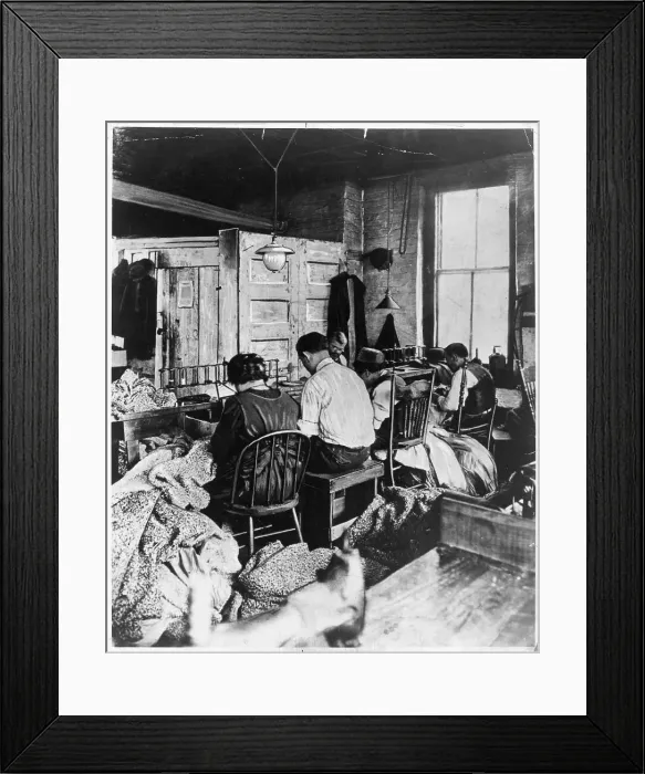 Framed Print : Group Of People Sitting And Sewing Framed Print : Group Of People Sitting And Sewing