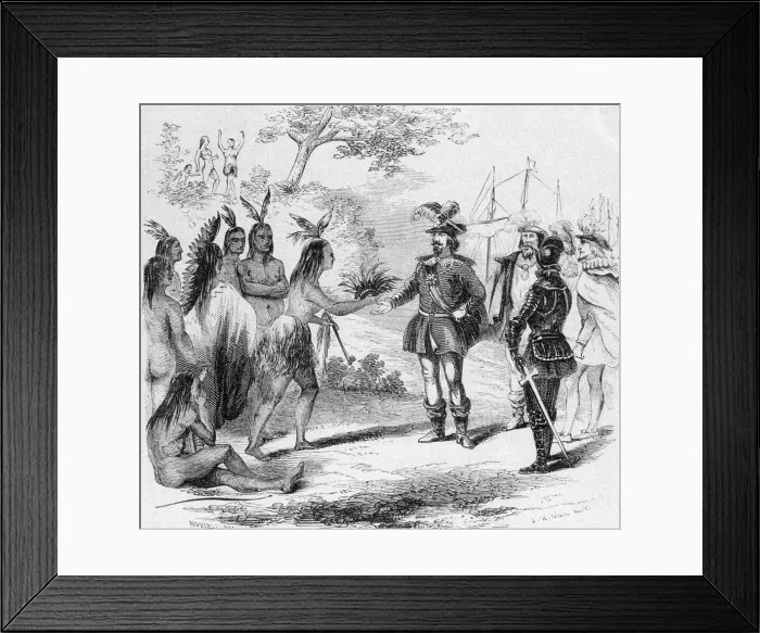 Framed Print : Sir Francis Drake & the California Indians Framed Print : Sir Francis Drake & the California Indians