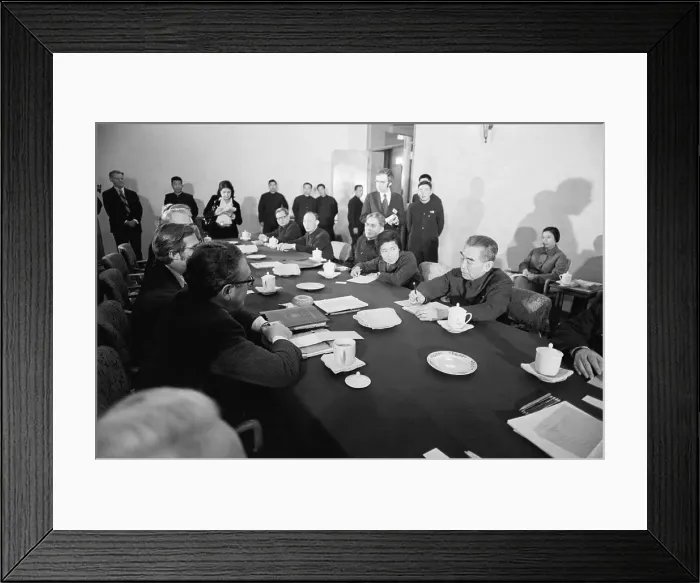 Framed Print : Kissinger At Negotiation Session Framed Print : Kissinger At Negotiation Session