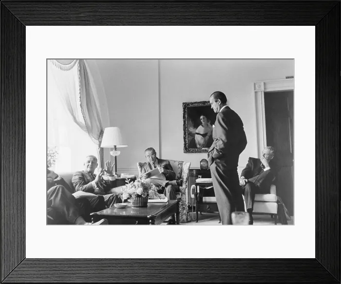 Framed Print : Johnson Confers To End Bombing In Nam Framed Print : Johnson Confers To End Bombing In Nam