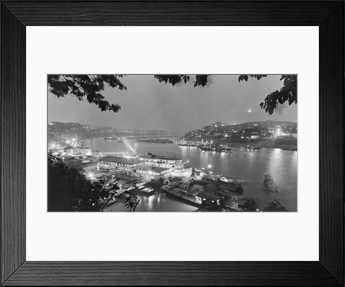 Framed Print : Aerial Night View Of Chungking Harbor Framed Print : Aerial Night View Of Chungking Harbor
