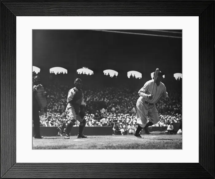 Framed Print : Babe Ruth Hitting A Homer Framed Print : Babe Ruth Hitting A Homer