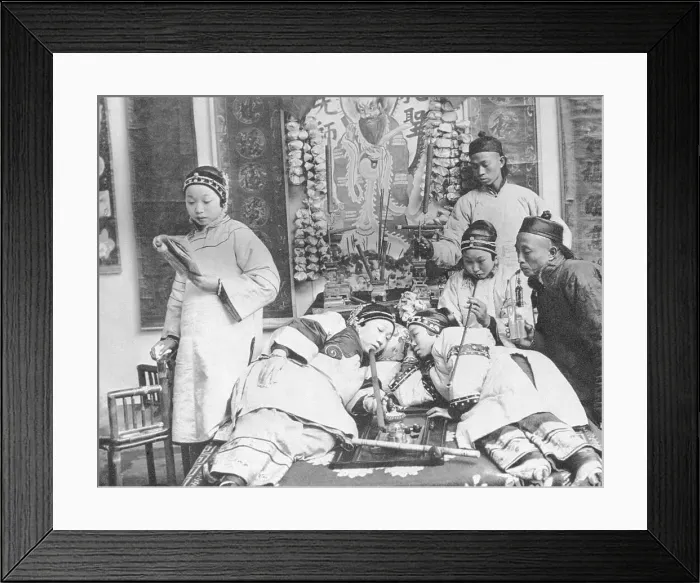 Framed Print : Chinese People Lounging Smoking Opium Framed Print : Chinese People Lounging Smoking Opium
