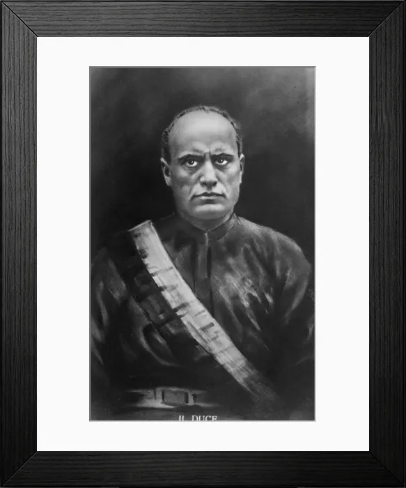 Framed Print : Portrait of B. Mussolini
