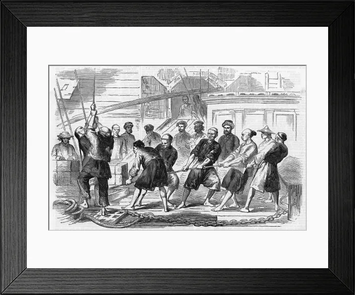 Framed Print : Men Work To Extract Opium In China