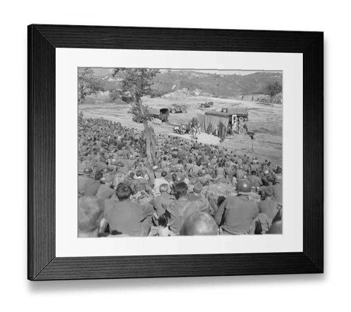 Framed Print : Troops Watch Service Show In Korea Framed Print : Troops Watch Service Show In Korea