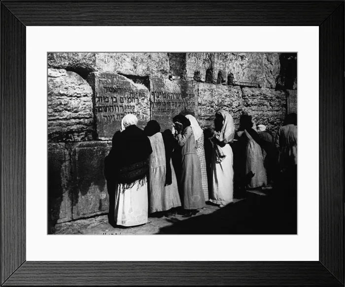 Framed Print : Women Standing Lamenting Before Wall
