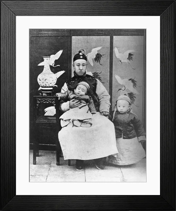 Framed Print : Prince Seated In Chiar With Two Sons Framed Print : Prince Seated In Chiar With Two Sons