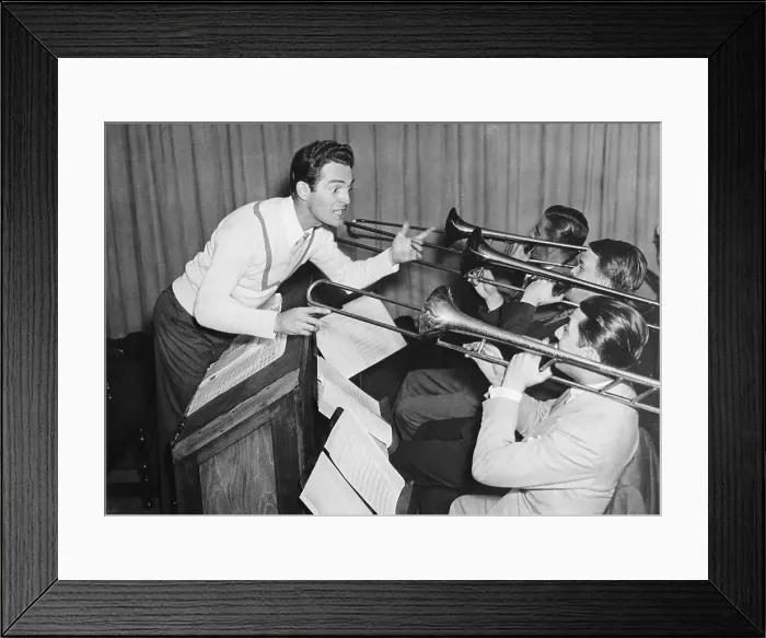 Framed Print : Fred Waring Leading Band To Play Framed Print : Fred Waring Leading Band To Play