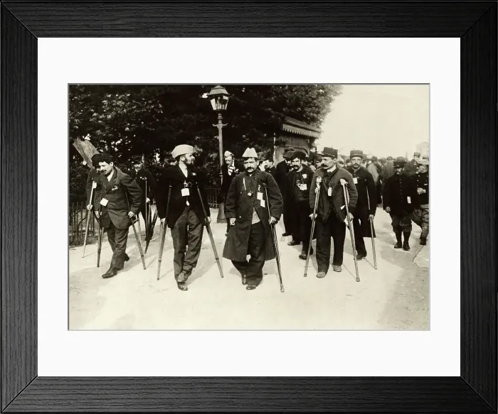 Framed Print : Wounded French Veterans In Parade Framed Print : Wounded French Veterans In Parade