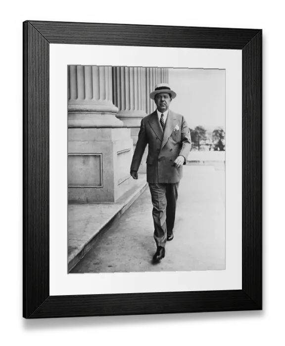 Framed Print : Huey Long Sporting A Straw Hat