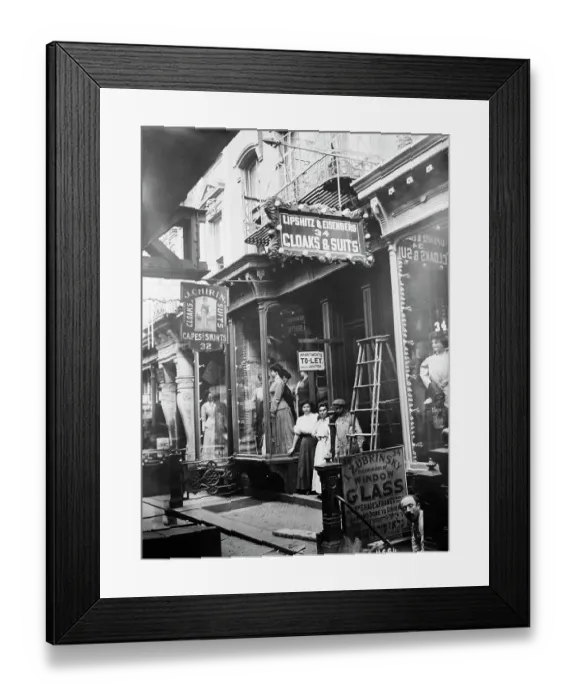 Framed Print : Cloak And Suit Shops With Signs