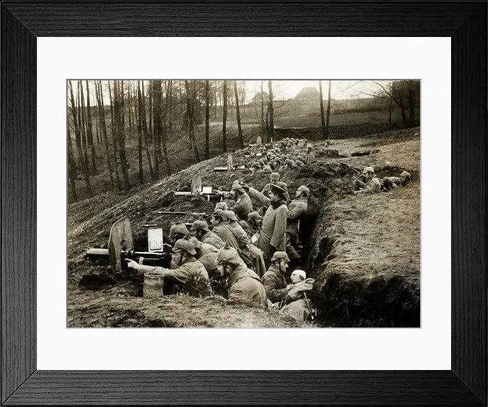 Framed Print : German Soldiers Fire From Trench In Wwi Framed Print : German Soldiers Fire From Trench In Wwi