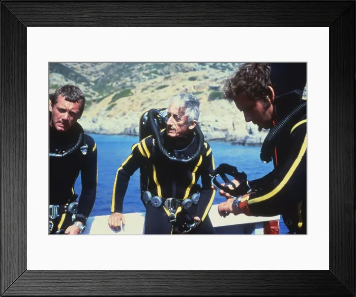 Framed Print : Jacques Cousteau Wearing Diving Gear Framed Print : Jacques Cousteau Wearing Diving Gear