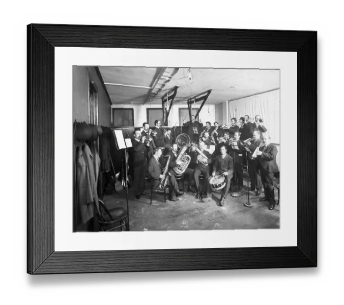 Framed Print : Brass Band In Studio Recording
