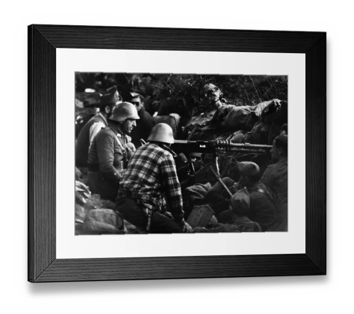 Framed Print : Franco Machine Gunners In Trenches Framed Print : Franco Machine Gunners In Trenches