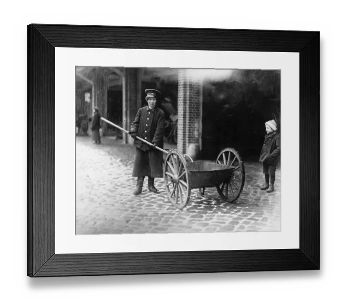 Framed Print : Woman Street Cleaner In World War I Framed Print : Woman Street Cleaner In World War I