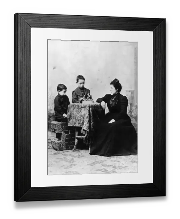 Framed Print : Young Juan Peron With Brother And Mother Framed Print : Young Juan Peron With Brother And Mother