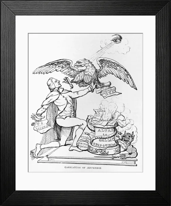 Framed Print : Caricature Of Jefferson; Political Carto Framed Print : Caricature Of Jefferson; Political Carto