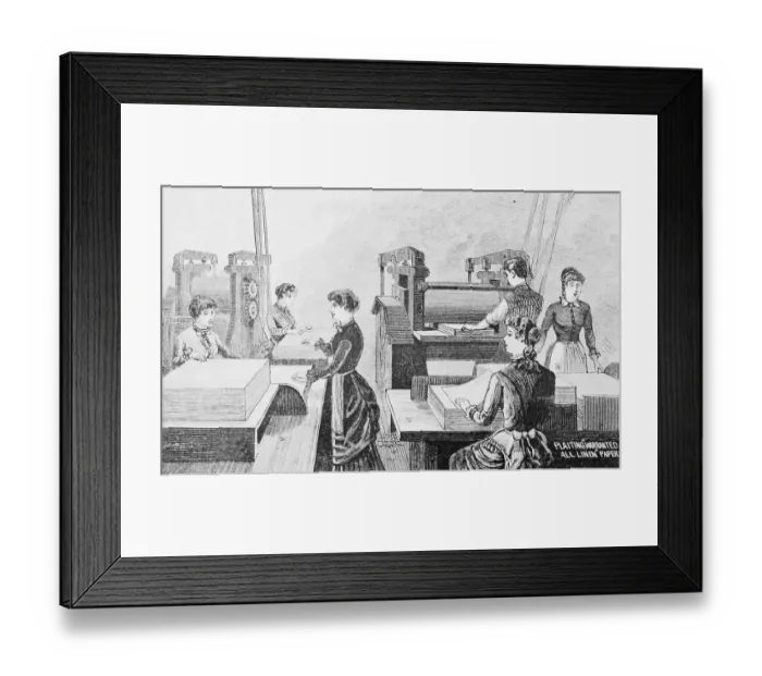 Framed Print : Engraving of Workers in a Paper Factory Framed Print : Engraving of Workers in a Paper Factory