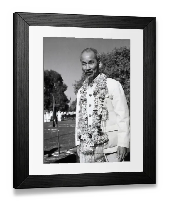 Framed Print : Ho Chi Minh on State Visit to India