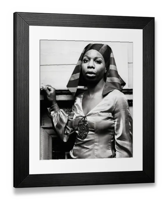 Framed Print : Singer Nina Simone Dressed in Pharaoh Style