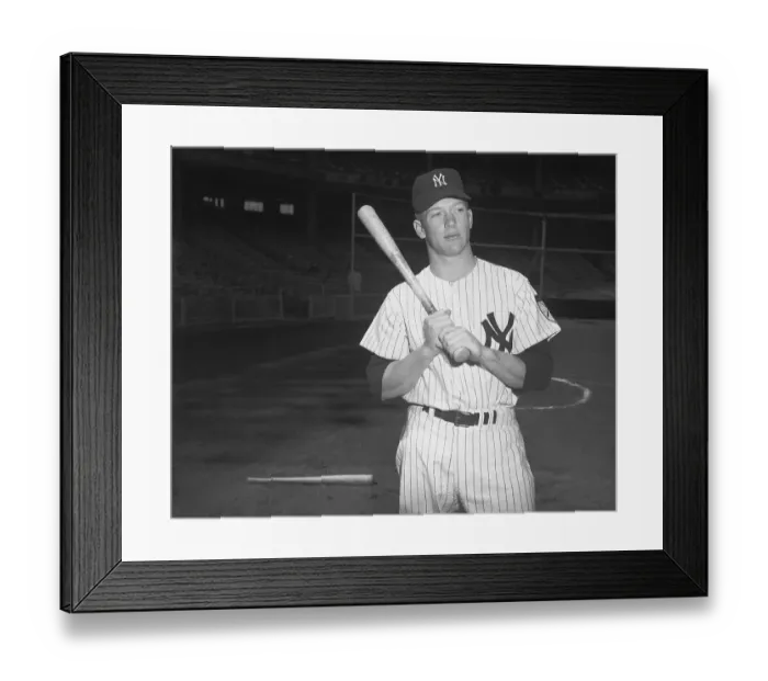 Framed Print : Mickey Mantle In Yankees Uniform 1951 Framed Print : Mickey Mantle In Yankees Uniform 1951