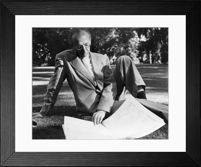 Framed Print : Aaron Copland Studying Musical Score Framed Print : Aaron Copland Studying Musical Score