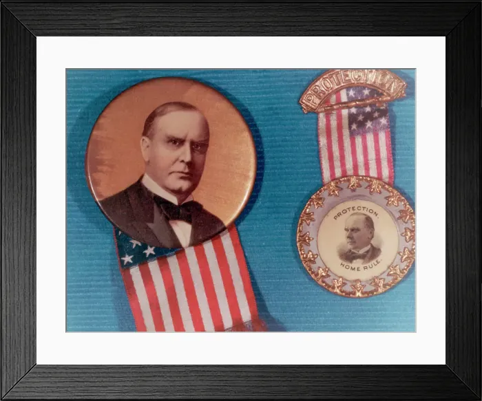 Framed Print : McKinley Presidential Campaign Buttons Framed Print : McKinley Presidential Campaign Buttons