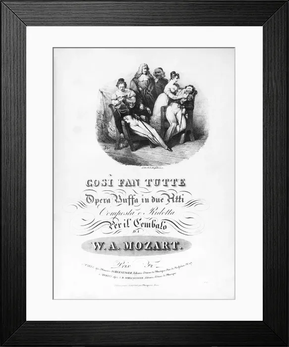 Framed Print : Music Sheet Tilepage Of Casi Fan Tutte Framed Print : Music Sheet Tilepage Of Casi Fan Tutte