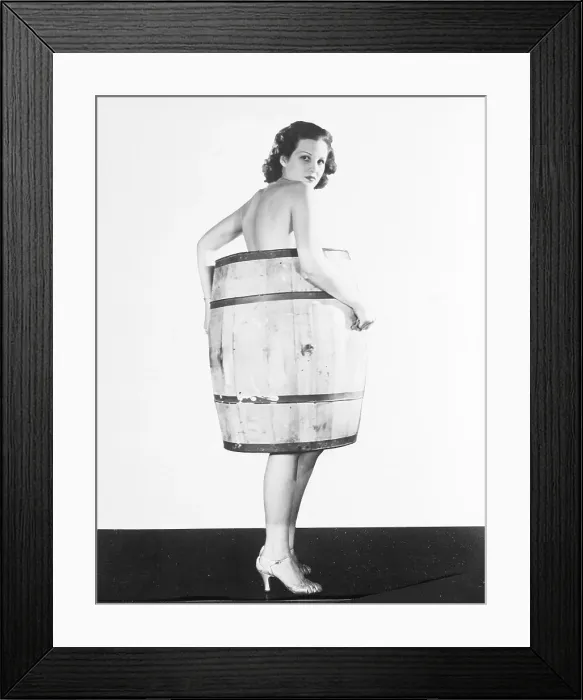 Framed Print : Girl In A Barrel Framed Print : Girl In A Barrel