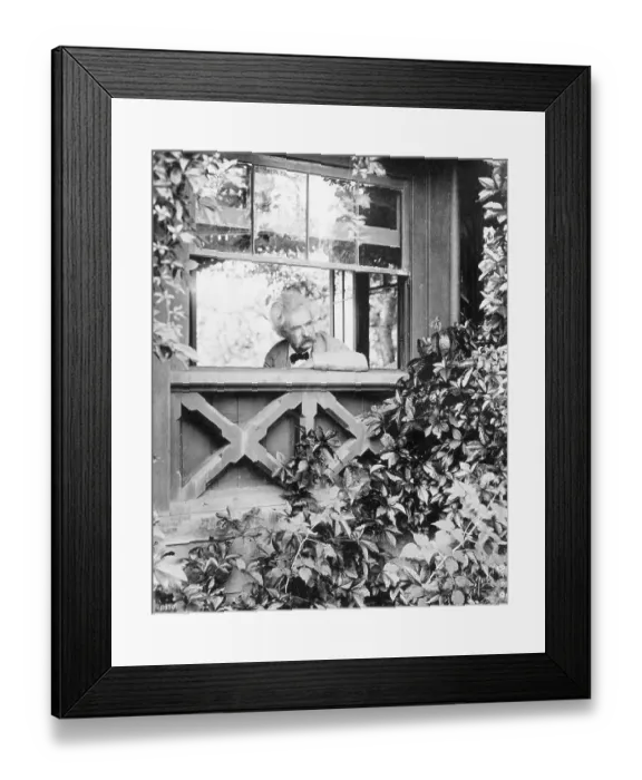Framed Print : Mark Twain Looking Out The Window Framed Print : Mark Twain Looking Out The Window