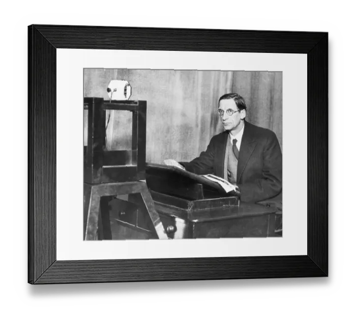 Framed Print : Irish President De Valera in Radio Station Framed Print : Irish President De Valera in Radio Station