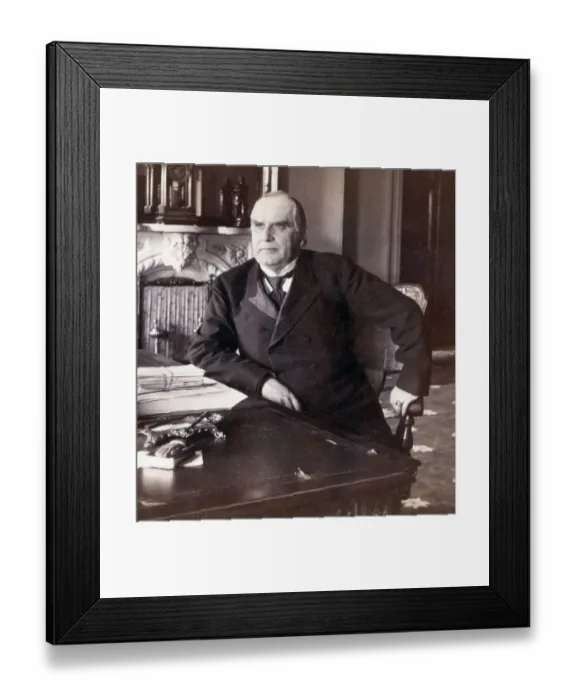Framed Print : William Mckinley Seated At Desk;White Ho Framed Print : William Mckinley Seated At Desk;White Ho