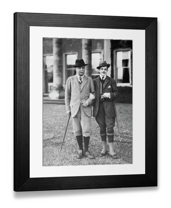 Framed Print : Two Men With Canes Posing Framed Print : Two Men With Canes Posing