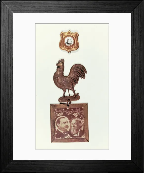 Framed Print : Cleveland and Thurman Campaign Buttons, 1888 Framed Print : Cleveland and Thurman Campaign Buttons, 1888