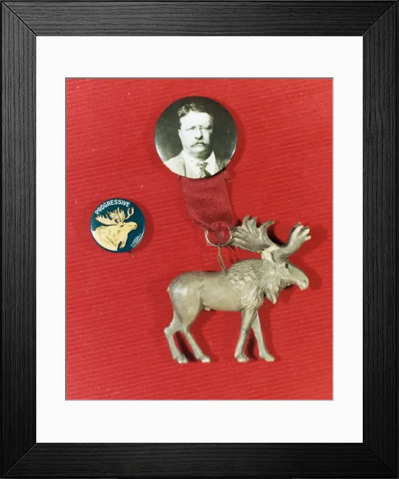 Framed Print : Theodore Roosevelt Campaign Button Framed Print : Theodore Roosevelt Campaign Button