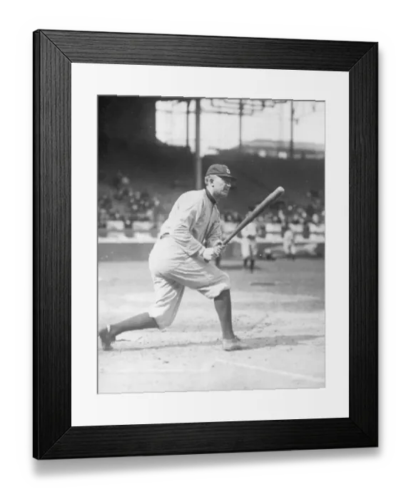 Framed Print : Ty Cobb Swinging a Baseball Bat