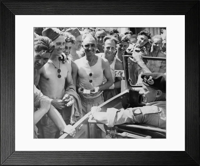 Framed Print : General In Car Talks With Men On Street Framed Print : General In Car Talks With Men On Street