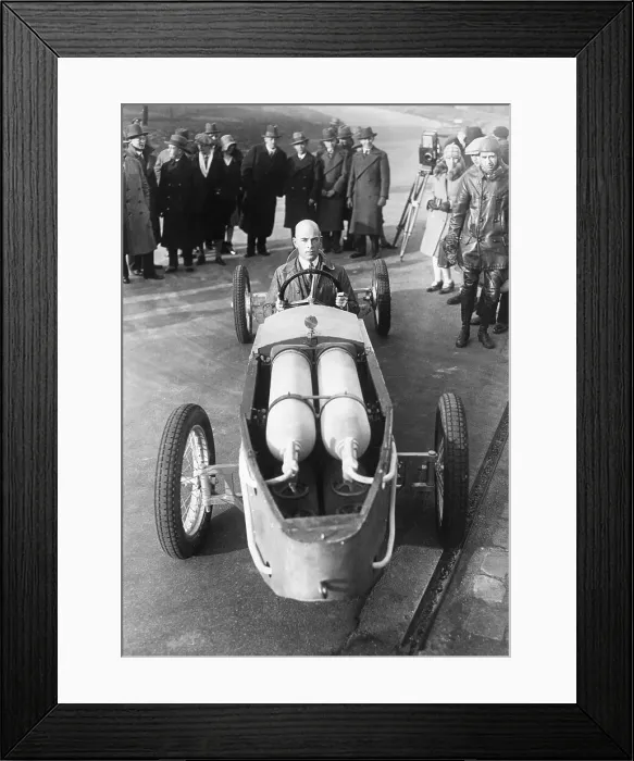 Framed Print : Man Seated In Experimental Car Framed Print : Man Seated In Experimental Car
