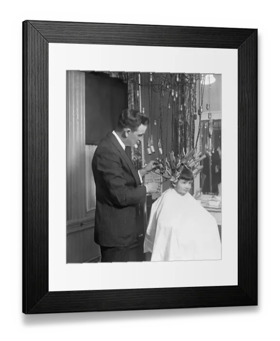 Framed Print : Little Girl at the Beauty Parlor Framed Print : Little Girl at the Beauty Parlor